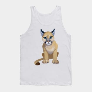 Cute Cougar Drawing Tank Top